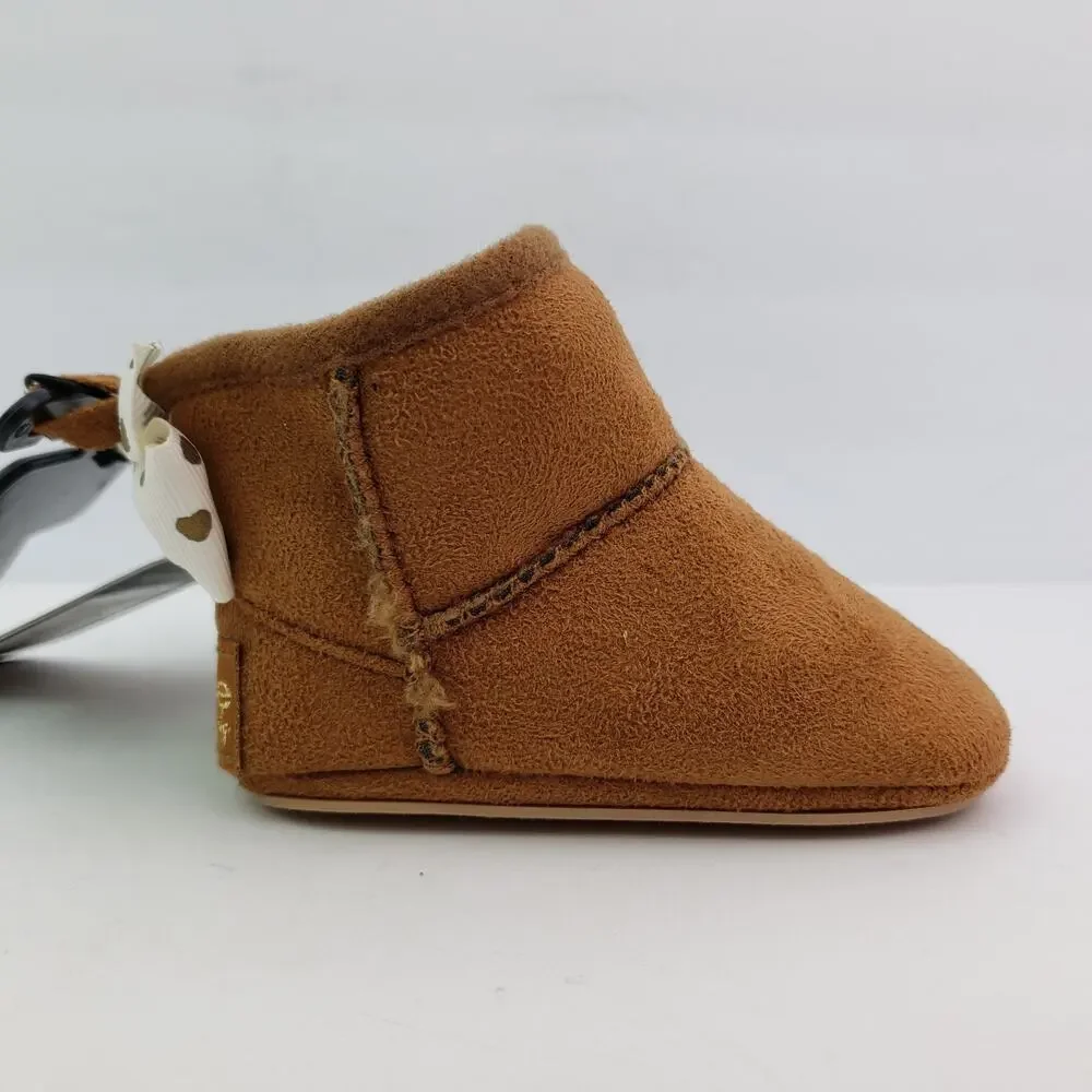 Bebe Baby Infant Girls Size 3 6-9 Months Brown Warm Booties Shoes